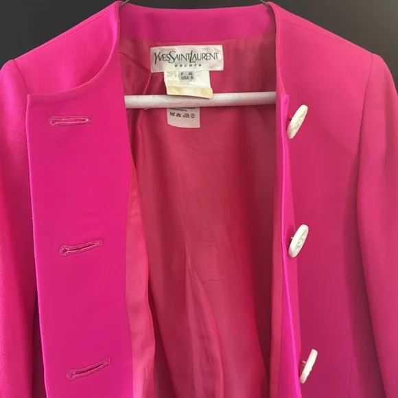 Vintage Yves Saint Laurent Fuchsia Passementerie Jacket
